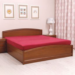 TIDY SLEEP Kids Maroon Solid Waterproof Mattress Protector-99