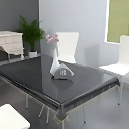MONKDECOR Black & Transparent Water Proof Rectangle Table Cover-picture-3