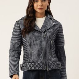 Leather Retail Women Solid Leather Biker Jacket-image-99