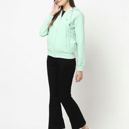 Crimsoune Club Women Green Hooded Sweatshirt-picture-43