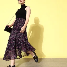QUIERO Women Floral Printed A-Line Maxi Skirt-image-52
