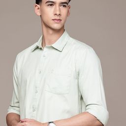 French Connection Pure Cotton Self Design Slim Fit Textured Casual Shirt-image-19