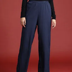 all about you Women Textured Trousers-image-25