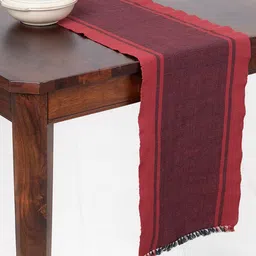 Fabindia Edha Red & Brown Pure Cotton Table Runner-24