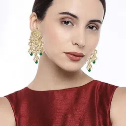 I Jewels Gold-Plated Contemporary Drop Earrings-picture-14