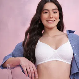 DressBerry Textured Medium Coverage Lightly Padded- Bra-image-0