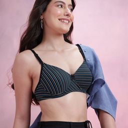 DressBerry Striped Medium Coverage Lightly Padded Bra-image-51