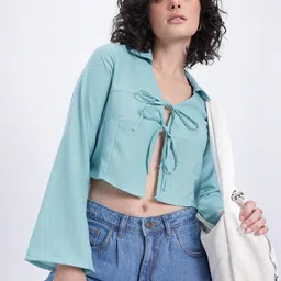 glitchez Knot So Average Tie-Up Detail Shirt Style Top-picture-41