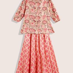Sangria Girls Woven Design Ready to Wear Lehenga & Choli-image-12