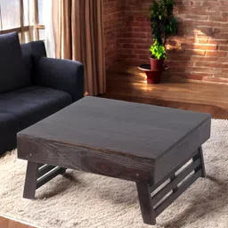 Ikiriya Black & Brown Sheesham Wooden Square Contemporary Coffee Table-image-70