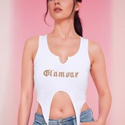 Stylecast X Slyck White Typography Printed Tank Crop Top-picture-15