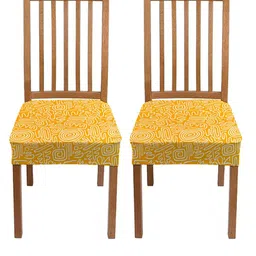 Lazi 2 Pieces Blue Stretchable Dining Chair Seat Covers-image-45