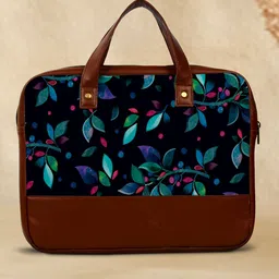 Crazy Corner Unisex Brown & Navy Blue Printed Laptop Bag-image-86