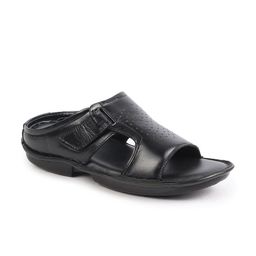 FAUSTO Men Black Solid Comfort Sandals-image-90