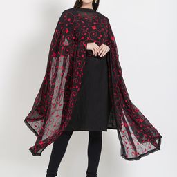 Dupatta Bazaar Black Embroidered Dupatta-52