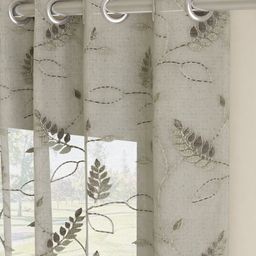 GM White & Grey Set of Single Door Curtains image 2