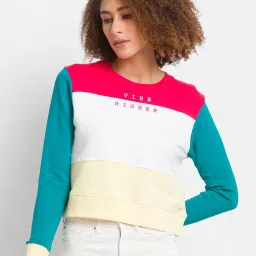 Spykar Multicolored Color-Block Sweatshirt image 1