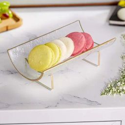 Troveas Gold Glass Sweet Ascent Macron Platter-42