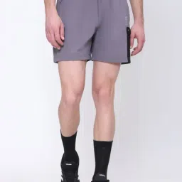 Dida Grey Polyster Regular Fit Solid Shorts-image-15