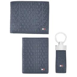 Tommy Hilfiger Brian Navy Casual Leather Bi-Fold Wallet,Card Holder & Keychain Set for Men-59