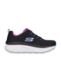 Skechers Women's D'LUX WALKER-FRESH FINESSE Black Purple Casual Slip On Shoe-46