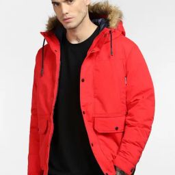 Jack & Jones Red Regular Fit Hooded Jacket-image-43