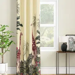 SEJ by Nisha Gupta Cream Polyester 9 Ft. Long Door Curtain-21