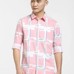 Jack & Jones Pink Slim Fit Printed Cotton Shirt-picture-33