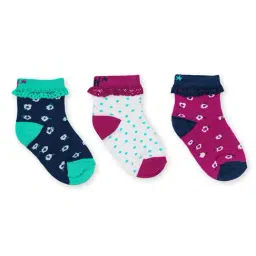 H by Hamleys Girls Multicolor Printed Socks (Pack Of 3)-image-98