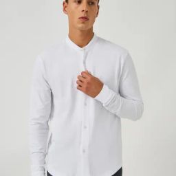 Styli White Cotton Slim Fit Shirt-image-98