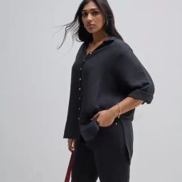 Gia by Westside Black Solid Blouse-image-102
