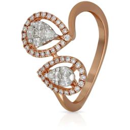 Malabar Gold and Diamonds 18k Rose Gold Diamond Ring-image-96