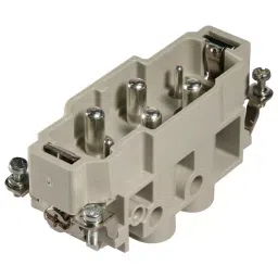 Harting Heavy Duty Connector Inserts / Modules RECTANGULAR HAN INSERT, PLUG, 6WAY SCREW, 09380062601-68