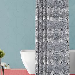 ArtzFolio White & Black Printed Water-Proof Shower Curtains-image-55