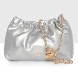 Esbeda Silver Solid Small Sling Handbag-11
