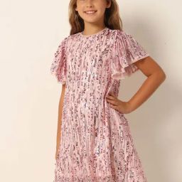 VERO MODA GIRL Pink Sequence Dress-image-8