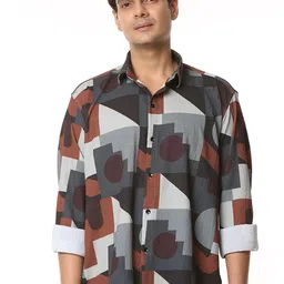Studd Muffyn Men Relaxed Opaque Printed Casual Shirt-image-11