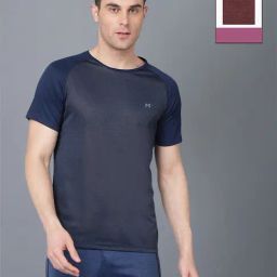 Force NXT Blue & Red Regular Fit Colour Block Sports T-Shirt - Pack Of 2-image-40