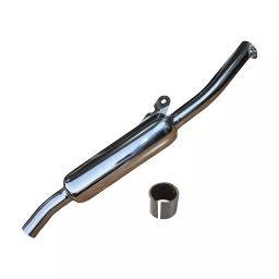 Pivalo PVL043C Angular Model Silencer With Filter Jaali and Bush For Cruiser Motorcycle (chrome)-image-49