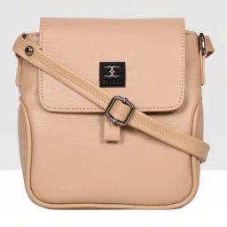 Esbeda Beige Solid Small Sling Handbag-15