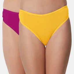 Bleeding Heart Yellow & Purple Thongs - Pack Of 2-image-92
