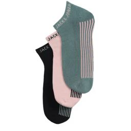 Jack & Jones Jacott0 Terry Multicolor Cotton Striped Ankle Length Socks - Pack of 3-image-70