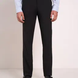Peregrine By Pantaloons Black Slim Fit Trousers-picture-0