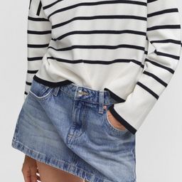 MANGO Low-Rise Denim Mini Skirt-image-81