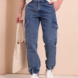 Mast & Harbour Men Mid-Rise Cargo Style Jogger Jeans-image-61