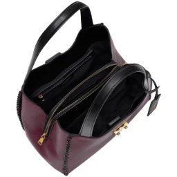 Miraggio Wine Solid Large Shoulder Handbag image 4