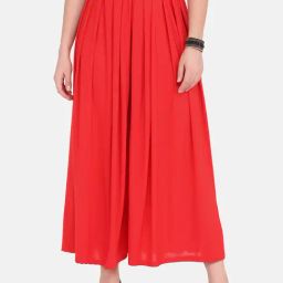 BUYNEWTREND Red Mid Rise Palazzos-image-22