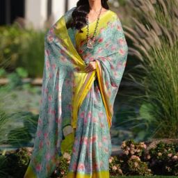 Saree Mall Grey Chiffon Self Saree with Blouse Piece-image-35