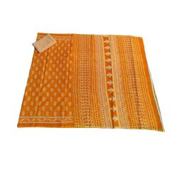huuhambay Ethnic Motifs Voile Block Print Saree-picture-1