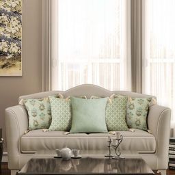 eyda Green & Beige 5 Pieces Bohemain Printed Cushion Covers-image-5